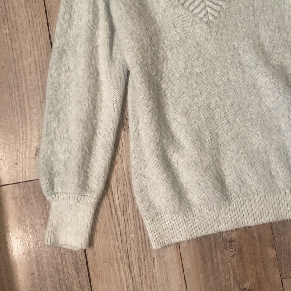 Large EXPRESS NWOT Oversized Furry V Neck Sweater - Picture 4 of 5